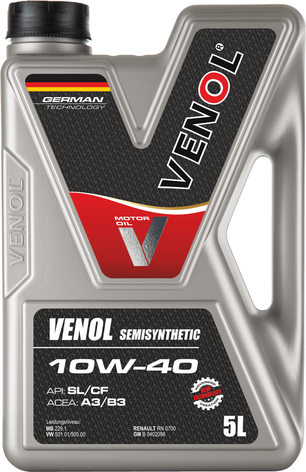 OLEJ_SILNIKOWY_VENOL SEMISYNTHETIC SL CF 10W40_5L